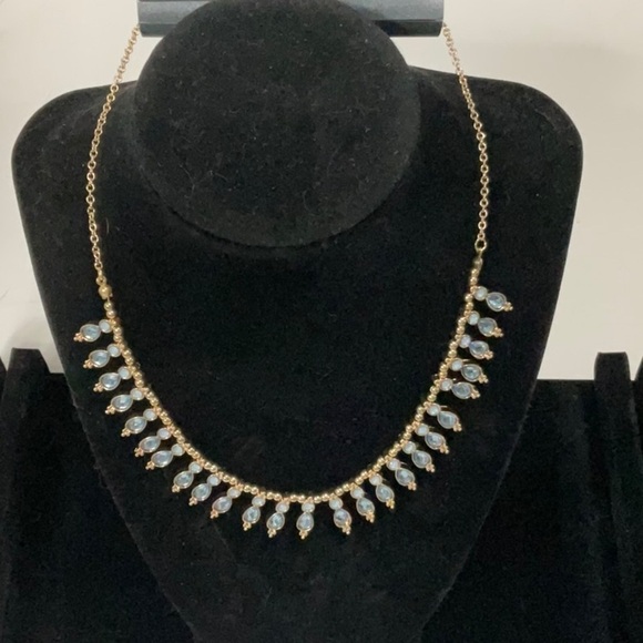 Massini Jewelry - Massini NWT Baby Blue Bliss Rhinestone & Goldtone Adjustable Size Necklace, 17”